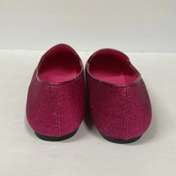 Twiggy London Pink Glittery Wide Width Taylor Swift Flats - Picture 5 of 11